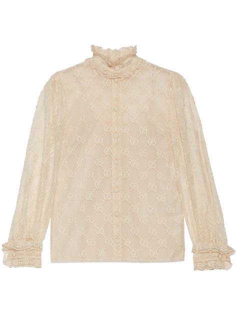 gucci ruffle shirt|farfetch gucci shirts.